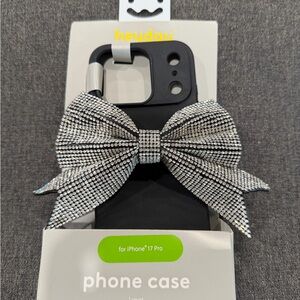 Heyday Black and Silver Bow Phone Case for iPhone 17 Pro